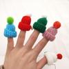 DIY Accessory Mini Christmas Hat DIY Knitted Finger Hat Decorative Wool Hat Gift Wine Bottle Hat Cap10/20/40Packs