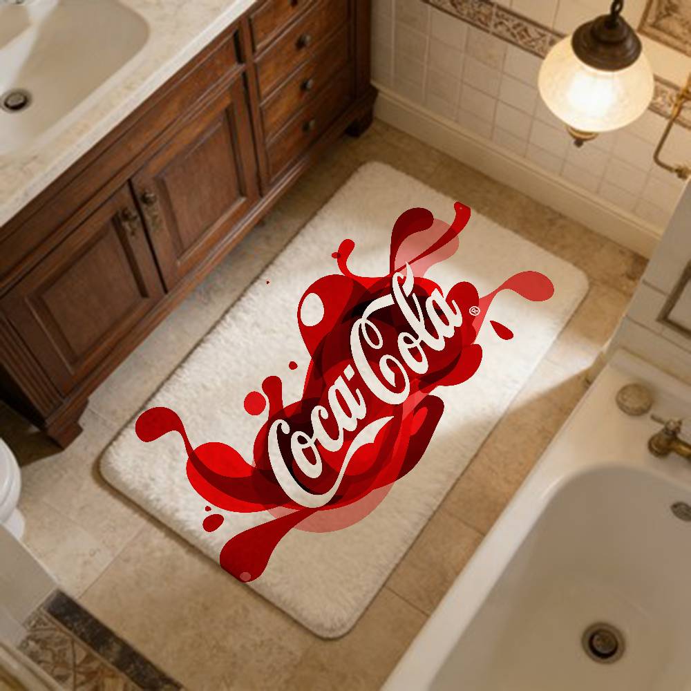 C-Cocas C-cola Vintage Logo Flur Teppich Waschbar Rutschfest Wohnzimmer Sofas Stühle Bereichsmatte Küche Fußmatte Teppich