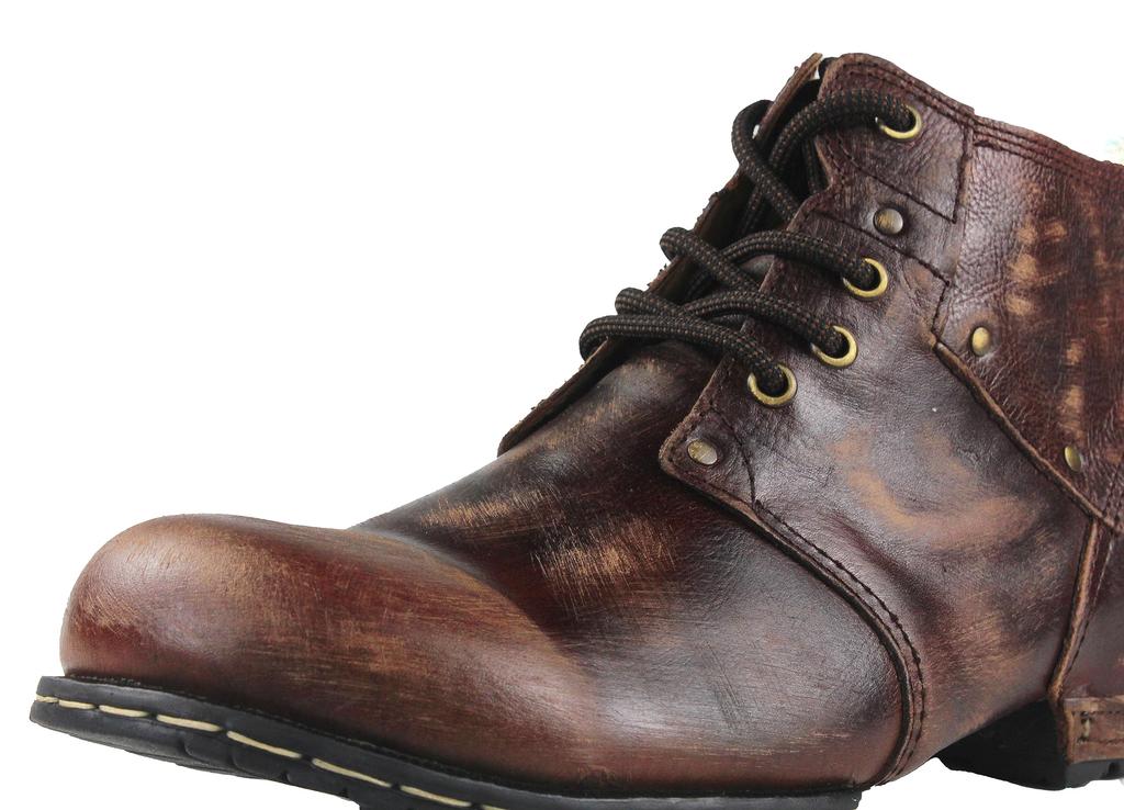 OSSTONE Herren Echtleder Chukka Mountainbike Stiefel, Größe: Herren 10.5 (M), US 44.5 (EU), Farbe: Retro Braun (OS-6015-2-retro-braun-10.5-JP-R)