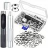 Zestaw Oczek Do Plandek 12 Mm – 100 Metalowych Oczek Z Dziurkaczem I Zakuwakiem | Do Namiotów, Banerów, Tkanin Technicznych | Wersja DIY