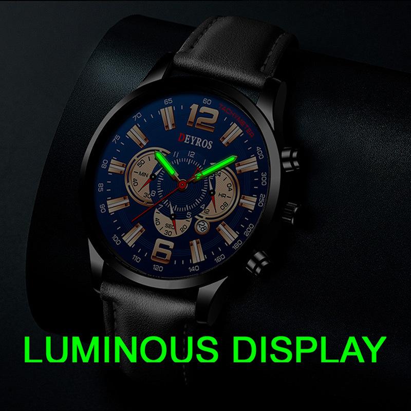 Trendy Men'S Watches Fashion Belt Date Luminous Fully Automatic Quartz Watches