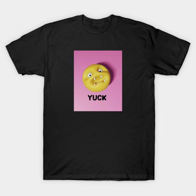 Asian Size Men Black Print T-shirt Yuck! No-Cut Print Cotton Tshirt 4XL
