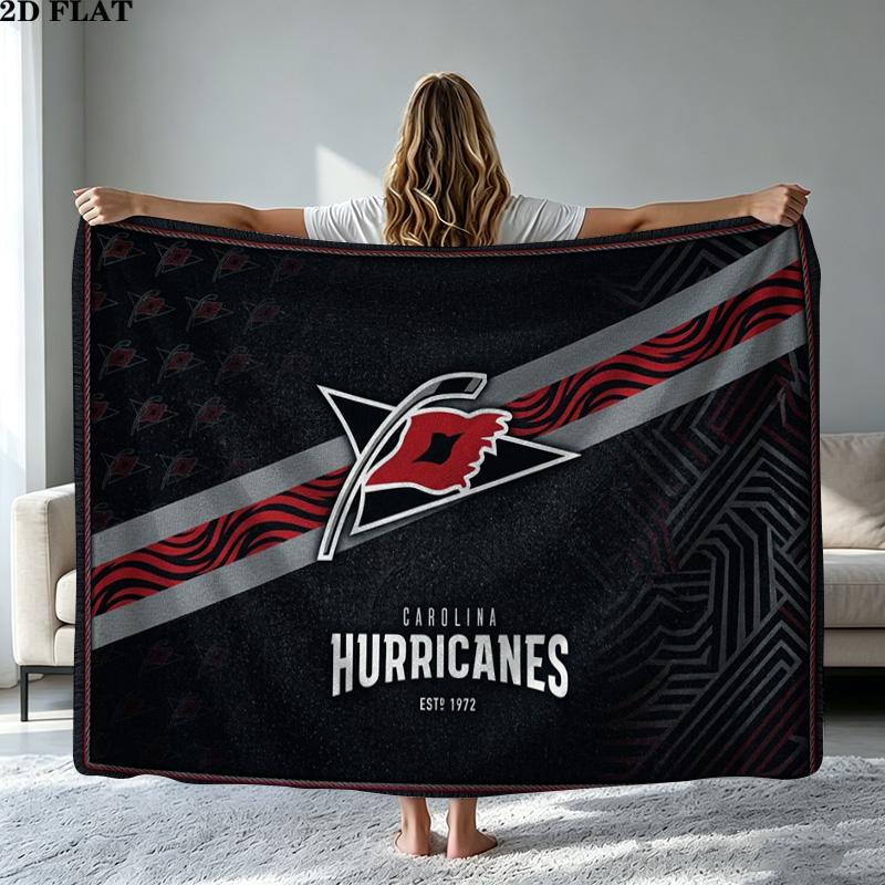 Carolina Hurricanes Print Flannel Blanket High Quality Warm Comfortable Cover for All Seasons Perfect for Gifts Home Decor