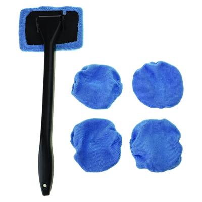 Windshield Cleaner, Car Windshield Cleaning Tool Inside Reusable and Washable Microfiber Cloth 180 Degree Adjustable