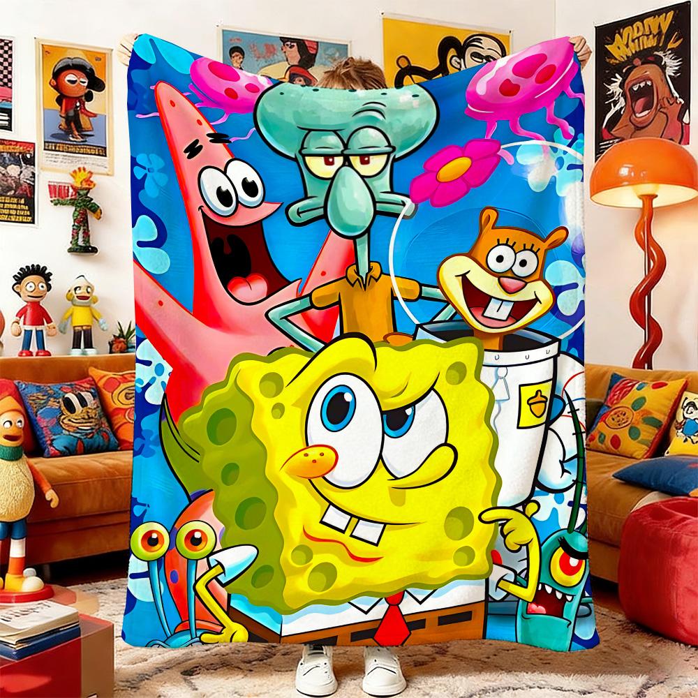 Throw Blankets and Throws S-Sponge-Bobs Picnic Blanket Bed Bedspread the Anime Home Decoration Sofa Bedspreads & Double Baby Nap