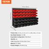 Wall Mounted Storage Bins, 48-Bin Parts Rack Organizer Garage Plastic Shop Tool with Wall Panels, Tool Organizer for Nuts, Bolts, Screws, Nails,