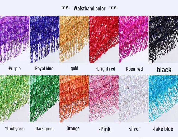 Sequin Tassel Waist Chain Hip Scarf for Belly Dance Performance & Practice