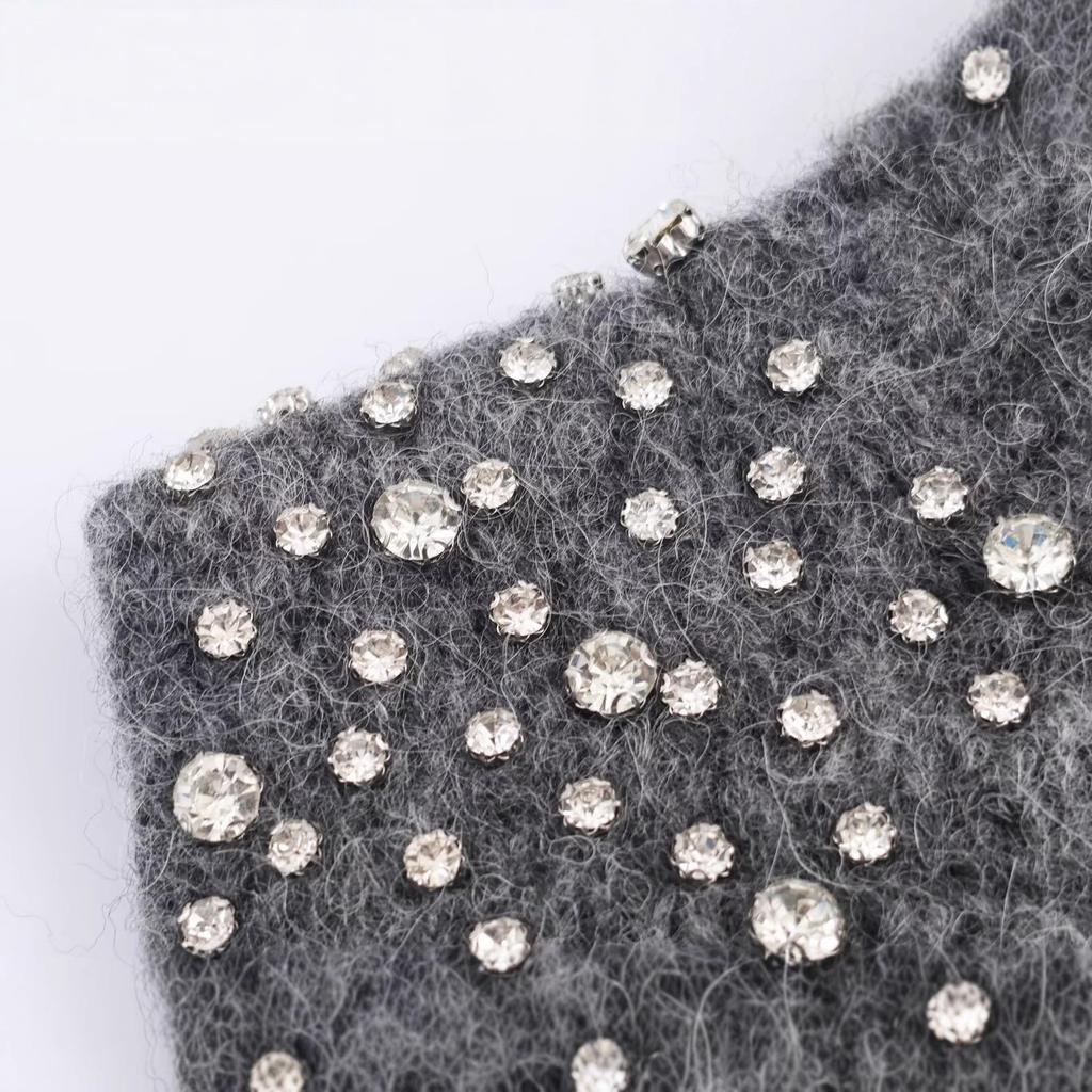European and American style, wholesale women's clothing, fashionable and versatile temperament, cross-border foreign trade jewelry beaded sweater