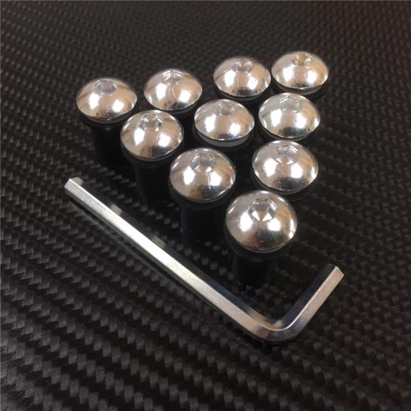 10pcs Motorcycle M5x16mm Windscreen Screw Bolts Nuts Universal Windshield Aluminum Fastener Kit Motorbike Accessories