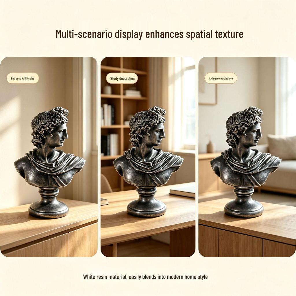 Nordic Style David Resin Portrait Sculpture - Creative Ornament