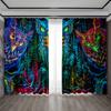 2PC Home Decoration Curtain Lines With Lucky Bird Rod Pocket Curtains, Kitchen, Coffee Shop, Living Room, Balcony, Garden