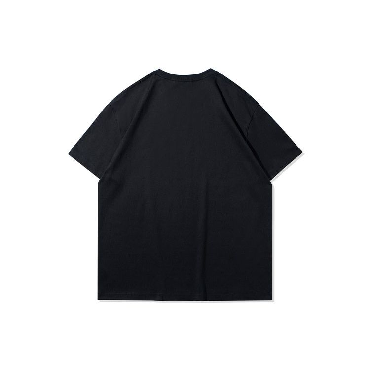 Li-Ning Logo Embroidered Crew Neck Loose Short Sleeve T-Shirt Men Tops Black AHSR753-1