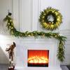 Pre-lit Artificial Christmas Garland with LED Lights Real Touch Winter Greenery Pine Garland