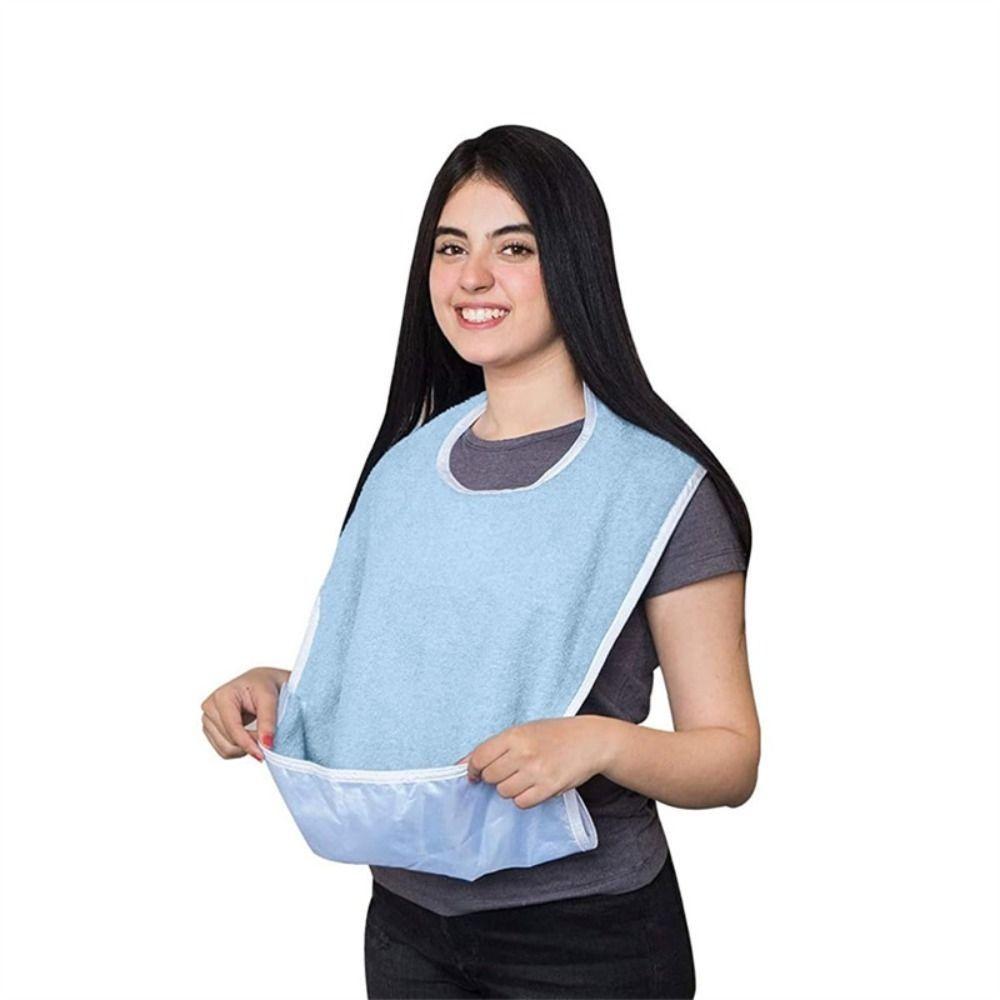 Pocket Style Eating Assistance Bib Stain Resistant Rice Pocket Bib Saliva Towel  Feeding Nursing