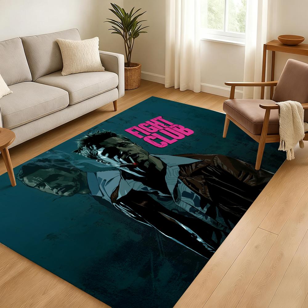 Fight Club Movie Brad Floor Mat Soft Thickened Absorbent Non-Slip Bedroom Living Room Door Mat Home Decor Flannel Rugs