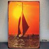Vintage Nautical Metal Wall Art, Old Sailing Ship Pirate Decor, Home Wall Decor
