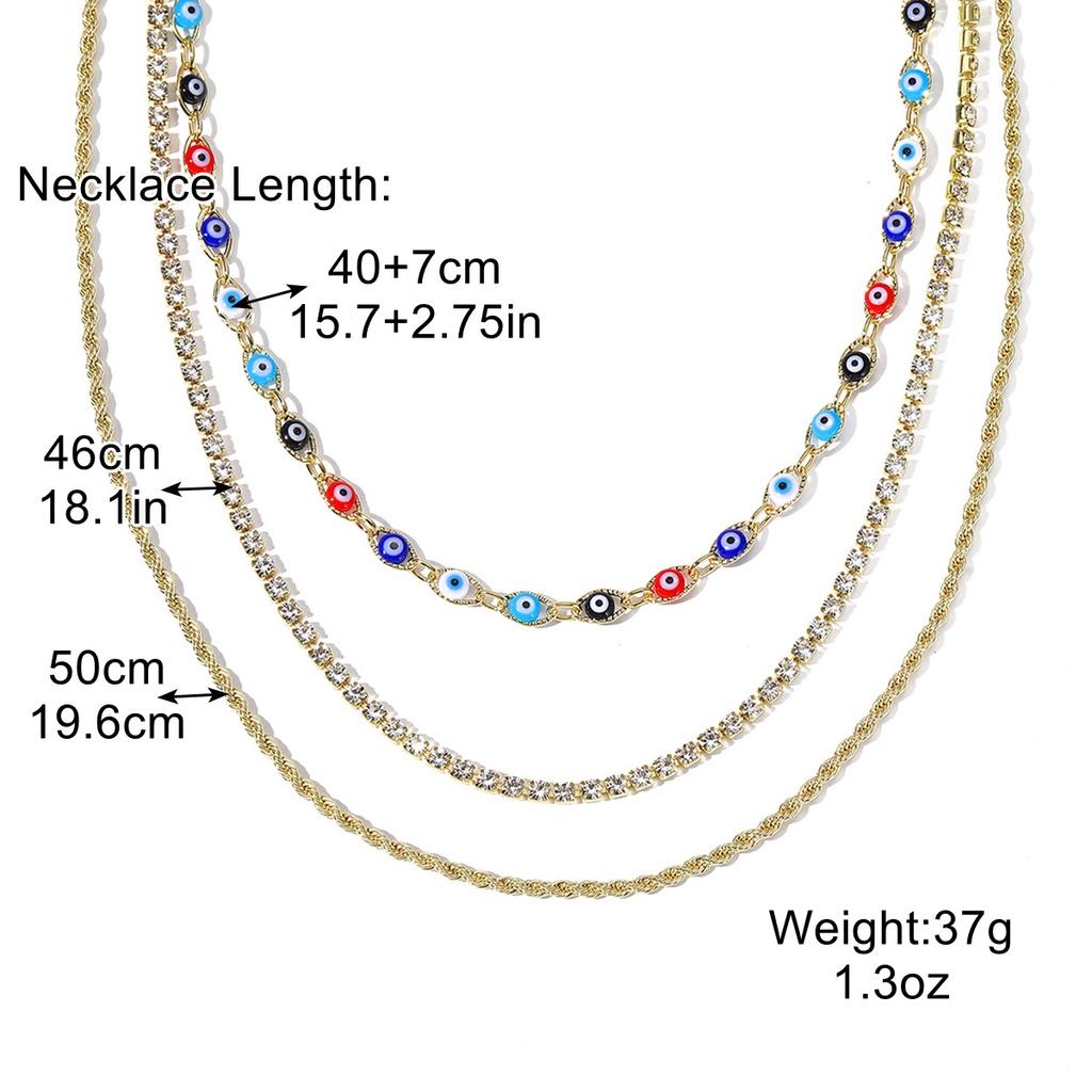 Popular European And American Devil Eye Pendant Necklace With Multiple Layers Stunning Alloy Material