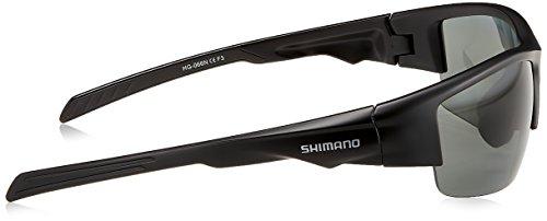 SHIMANO (SHIMANO) Fishing Polarized Sunglasses, Water-Repellent Half Fishing Glasses PC HG-066N, Matte Black, Smoke, Free