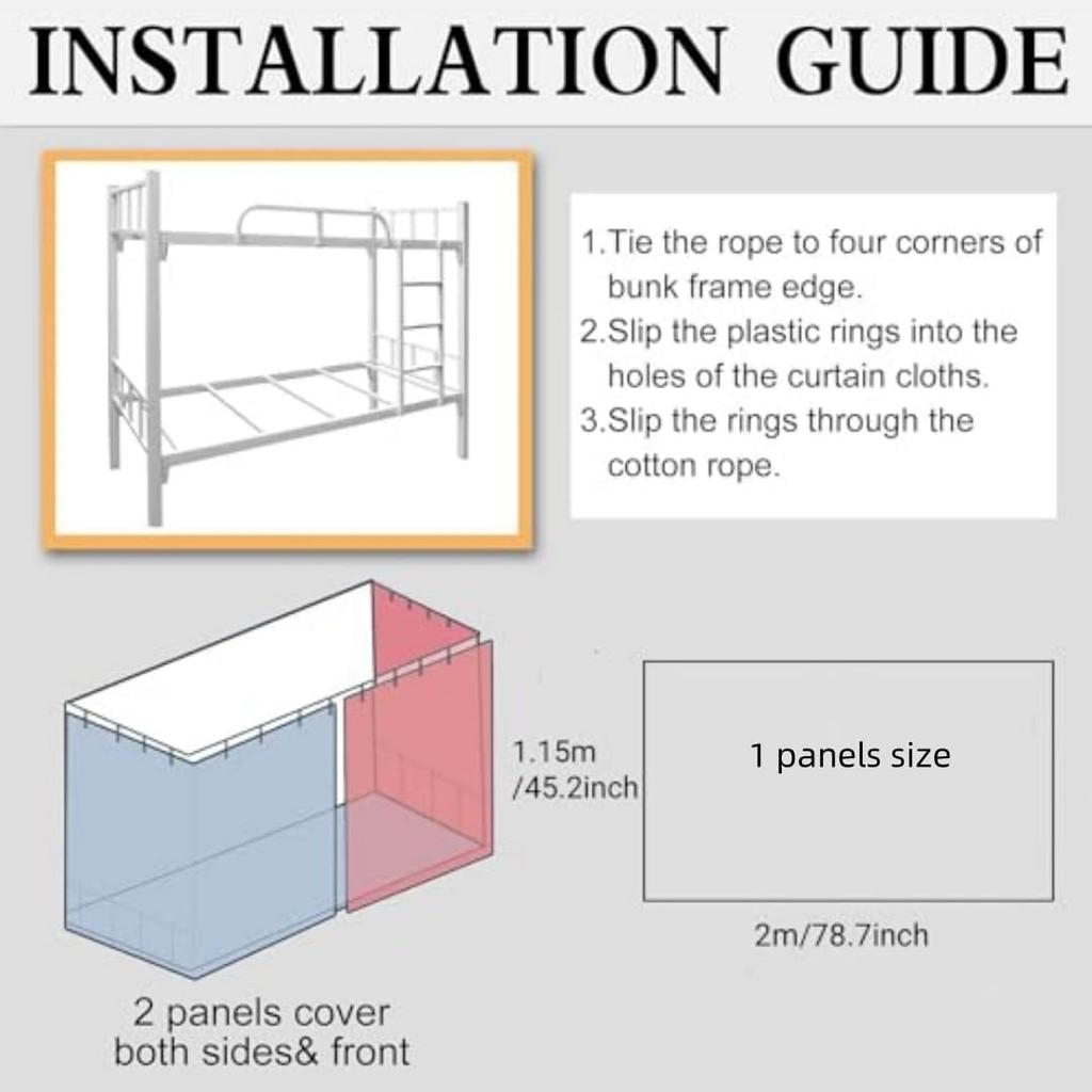 Dorm Bottom Bunk Bed Curtains Privacy Curtains 350g Dustproof Breathable Single Bed Blackout Curtains Panels Privacy Underbed Loft Bed Canopy Tent