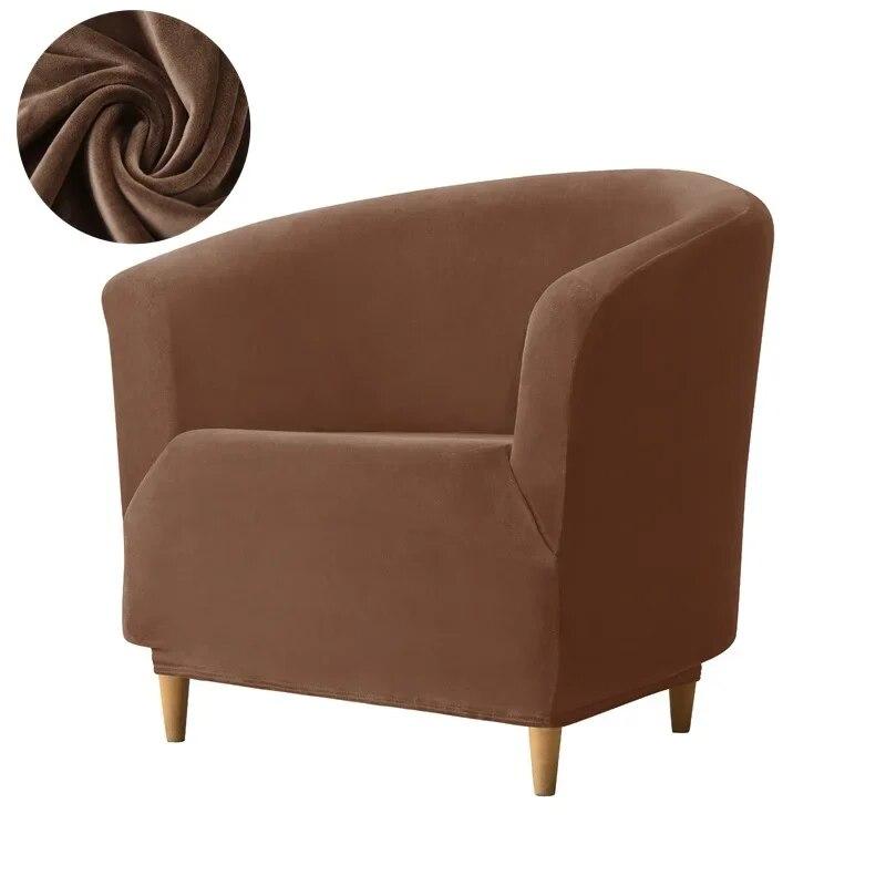 Velvet Leisure Club Armchairs Chair Covers Stretch Sofa Slipcover Removable Elastic Sofa Couch Cover for Bar Counter Solid Color
