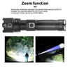 XHP70 High-Brightness LED Flashlight - Aluminum Alloy, Telescopic Zoom, Electric Display, Waterproof, Multifunctional Outdoor Handheld Light