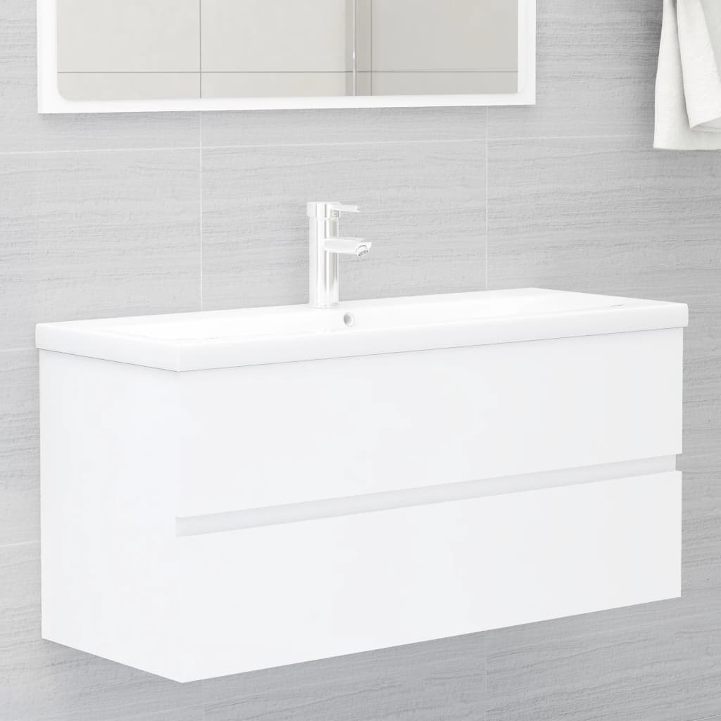 Bathroom Vanity Cabinet White 100 X 38.5 X 45 Cm Particleboard
