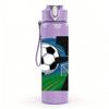 1PC Soccer Seven Field Graphic 750ml Color Plastic Sports Water Bottle Leakproof Flip Straw Lid Suitable for Sports Office Home Use
