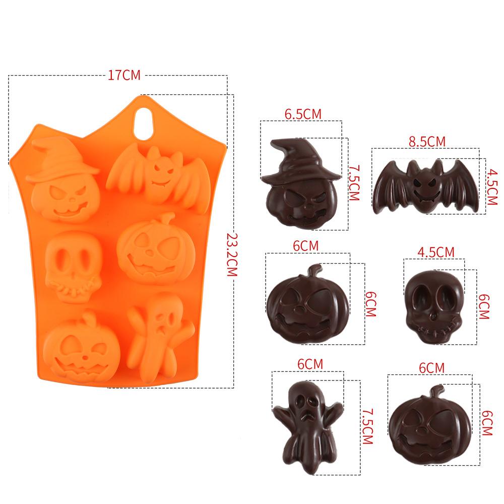 Halloween Chocolate Mold Halloween Pumpkin Skeleton Bat Ghost Design Silicone Cake Mould Kitchen Supplies Dessert Tools