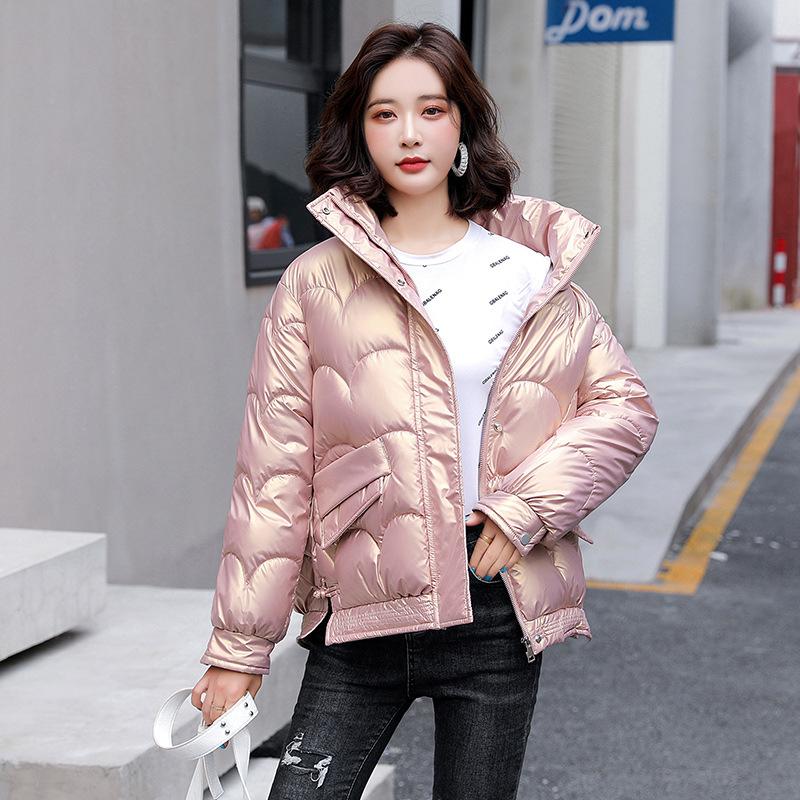 Leave-in glossy down cotton-padded clothes women's short winter new loose cotton-padded clothes small cotton-padded jacket