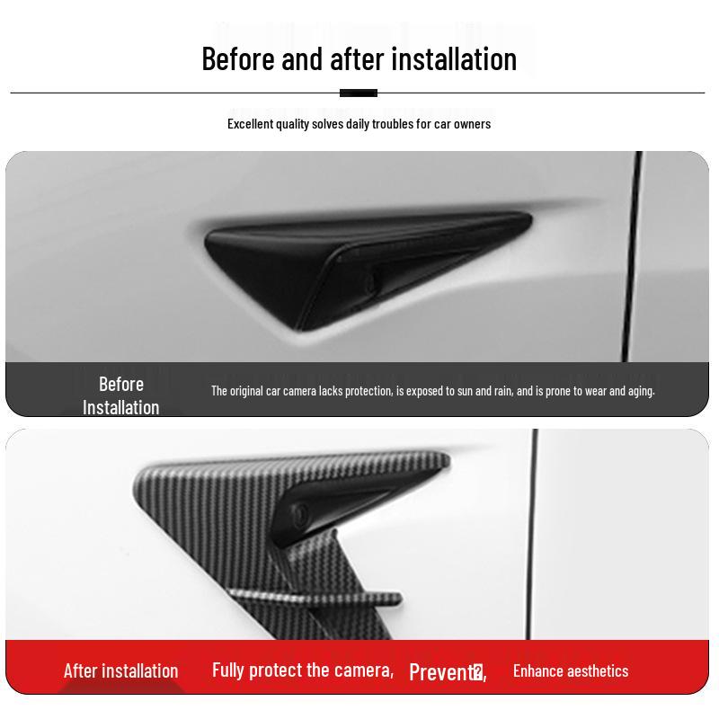 Tesla Model 3/Y Fender Camera Carbon Fiber Sticker Cover