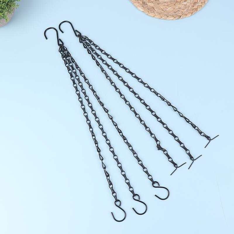 40Cm Rattan Hanging Pendant Chain Flowers Basket Chain Flower Pot Hydroponic Plants Grow Tools Garden Decorations With 3 Hooks