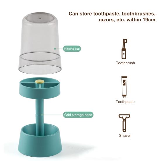 Universal Toothbrush Holders 2 in 1 Compact PP Multi-Functional Bathroom Storage Organizer for Travel
