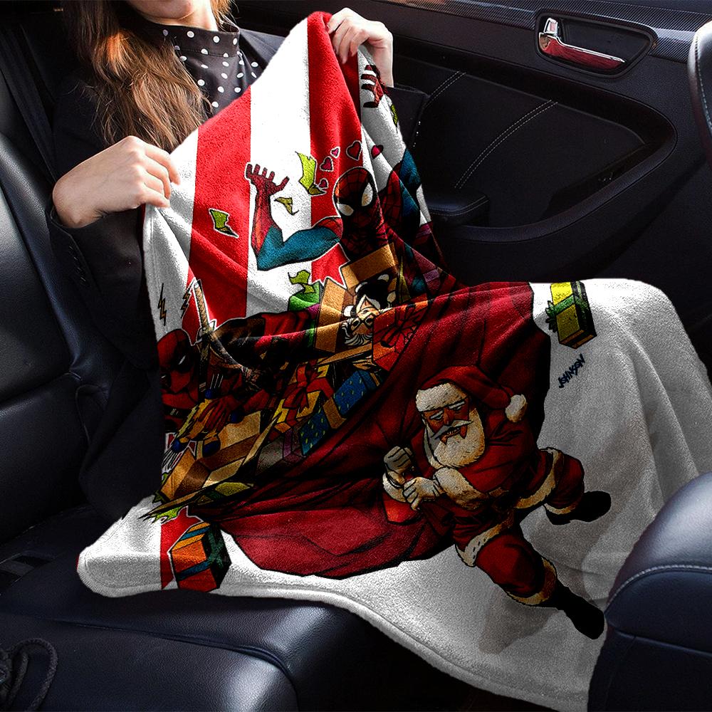 Superheroes Santa Gift Delivery Blanket Soft Throw Blanket For Home Bedroom Bed Sofa Travel Office Solid Christmas Blanket