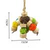 Parrot Bird Toys Pet Bird Chew Toy Suspension Hanging Bridge Chain Block Knots Tearing Toy Multicolored Rattan Ball Cage Decor