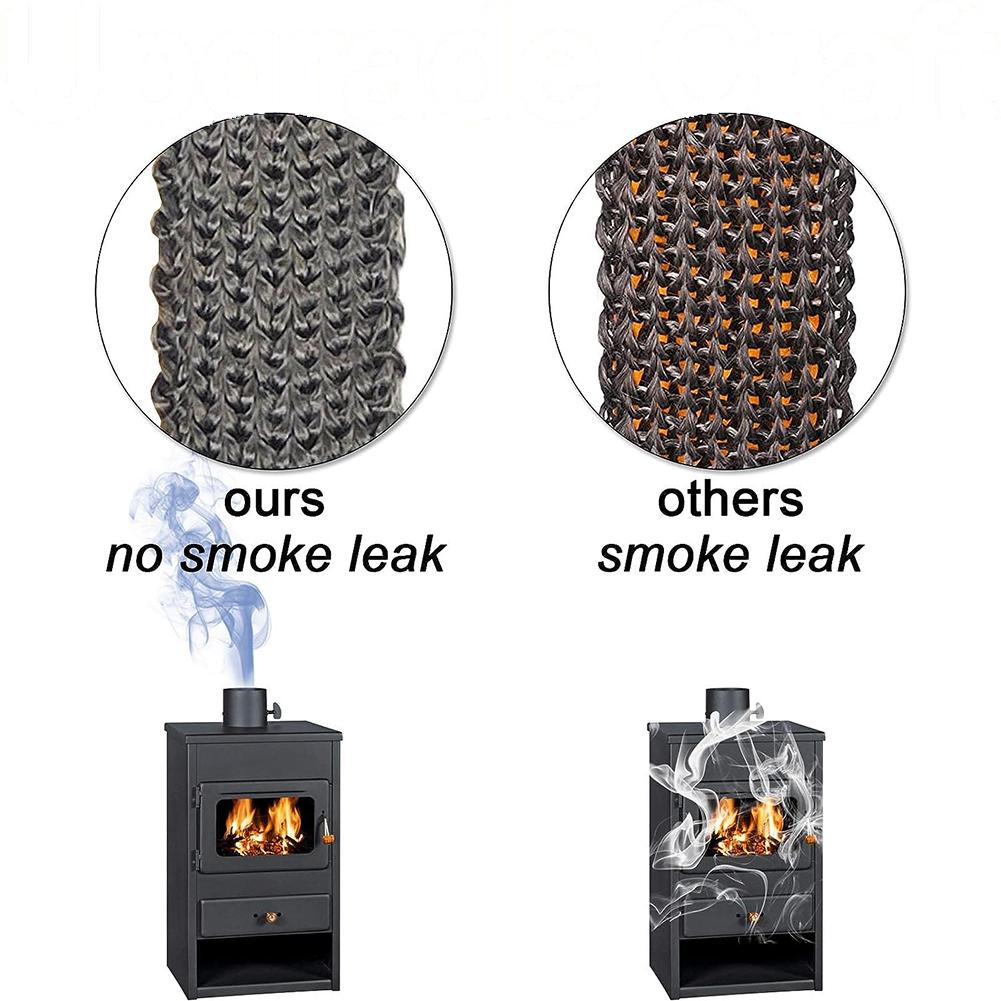 Pellet Stove Heating Gasket Cord Stove Door Fireplace Cord Fiberglass High Temperature Woodburner Oven Door Sealing Flat Rope