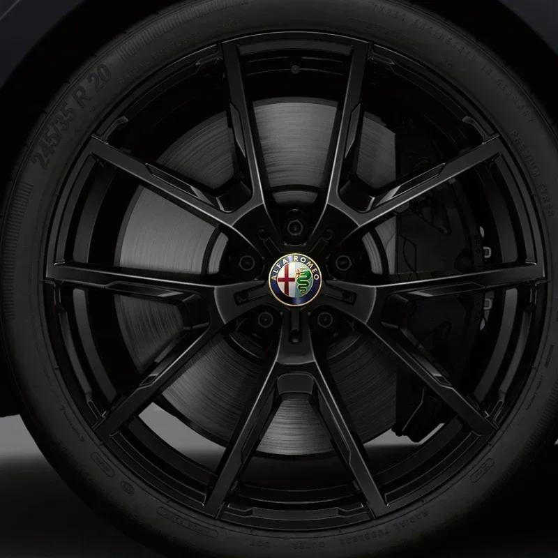 SVBKD1 4pcs 56mm Car Wheel Center Hub Cap Stickers For Alfa Romeo Giulia Giulietta 156 159 147 Mito Stelvio Sportiva GT Accessories