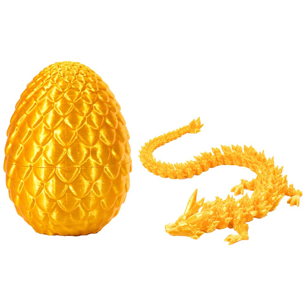 

3D Printed Dragon in Egg 3D Printed Articulated Dragon 8.7 Inch Articulated Dragon with A Egg for Home Office Car Desk Decor золотой