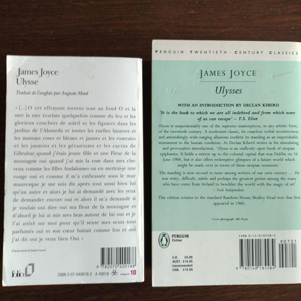 [USED] Joyce Ulysses English and French versions