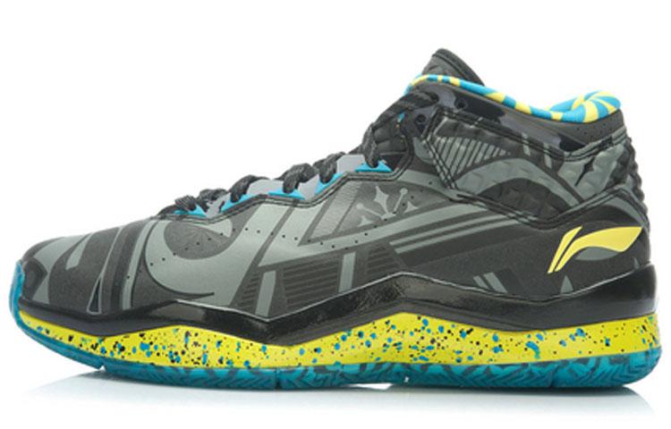 Li Ning WOW 3 Средние Баскетбольные Кроссовки Мужские Серый Желтый Синий ABAJ013-63 41.5