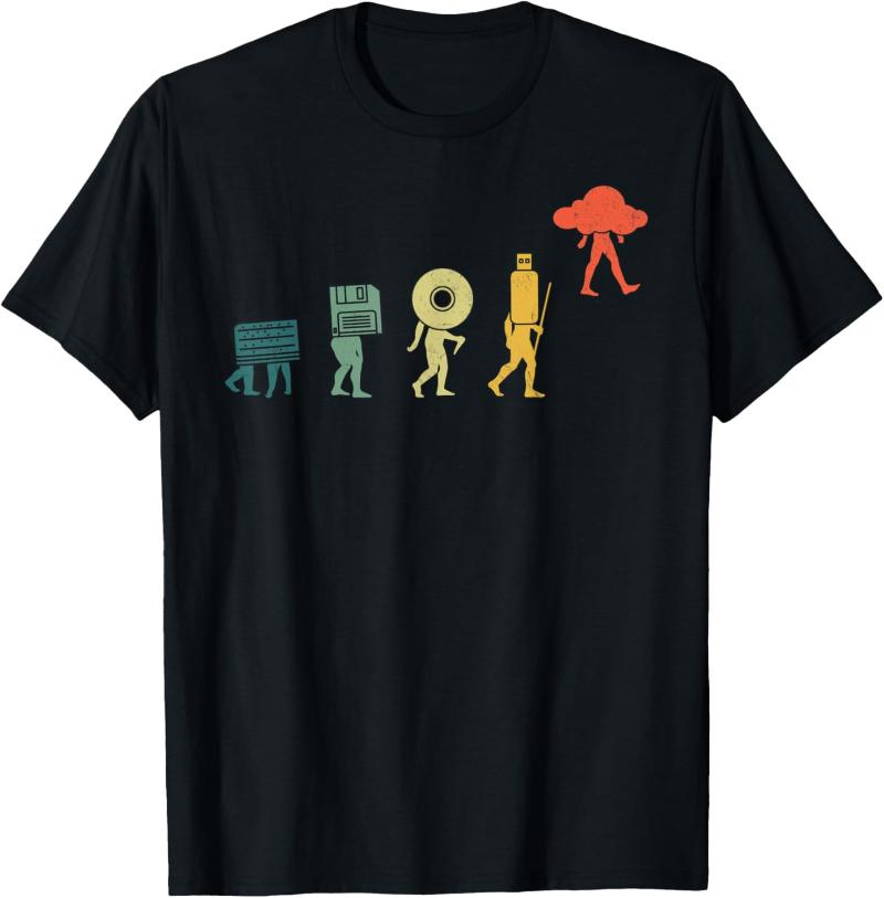 Retro Memory Evolution Programmer Programming Cloud Funny TShirt 3XL