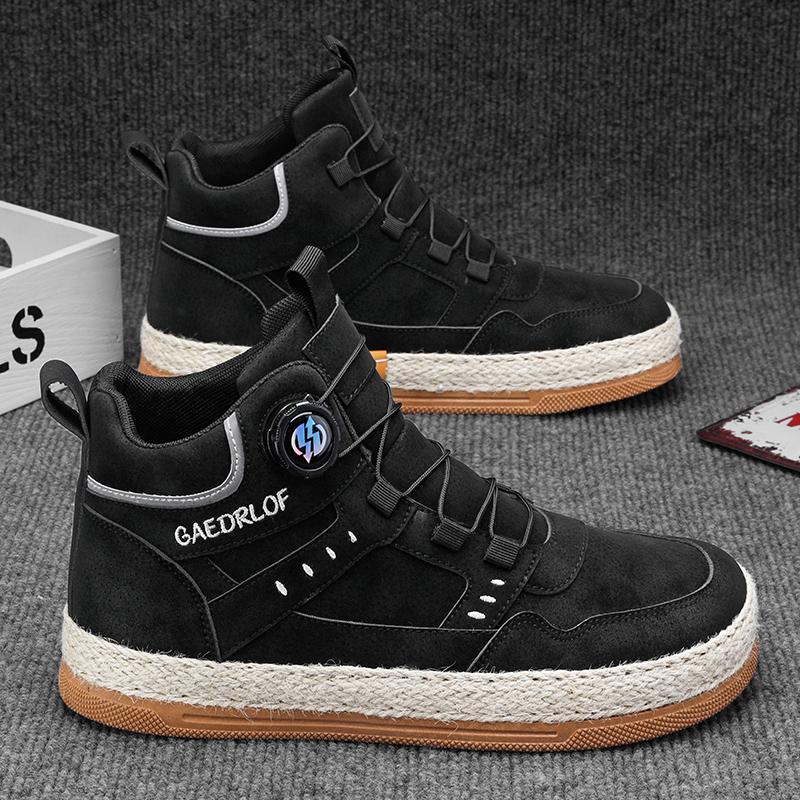 

Outdoor Suede Men Boots Comfortable Anti Slip Ankle Work Boots High Top Men Walking Shoes Platform Lightweight Casual Sneakers 39