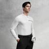 FILA Golf Series Simple Casual Sports Outdoor Elastic Comfortable Warm Knit Long Sleeve Polo Shirt Men tops Jade-White A11M545220FWT