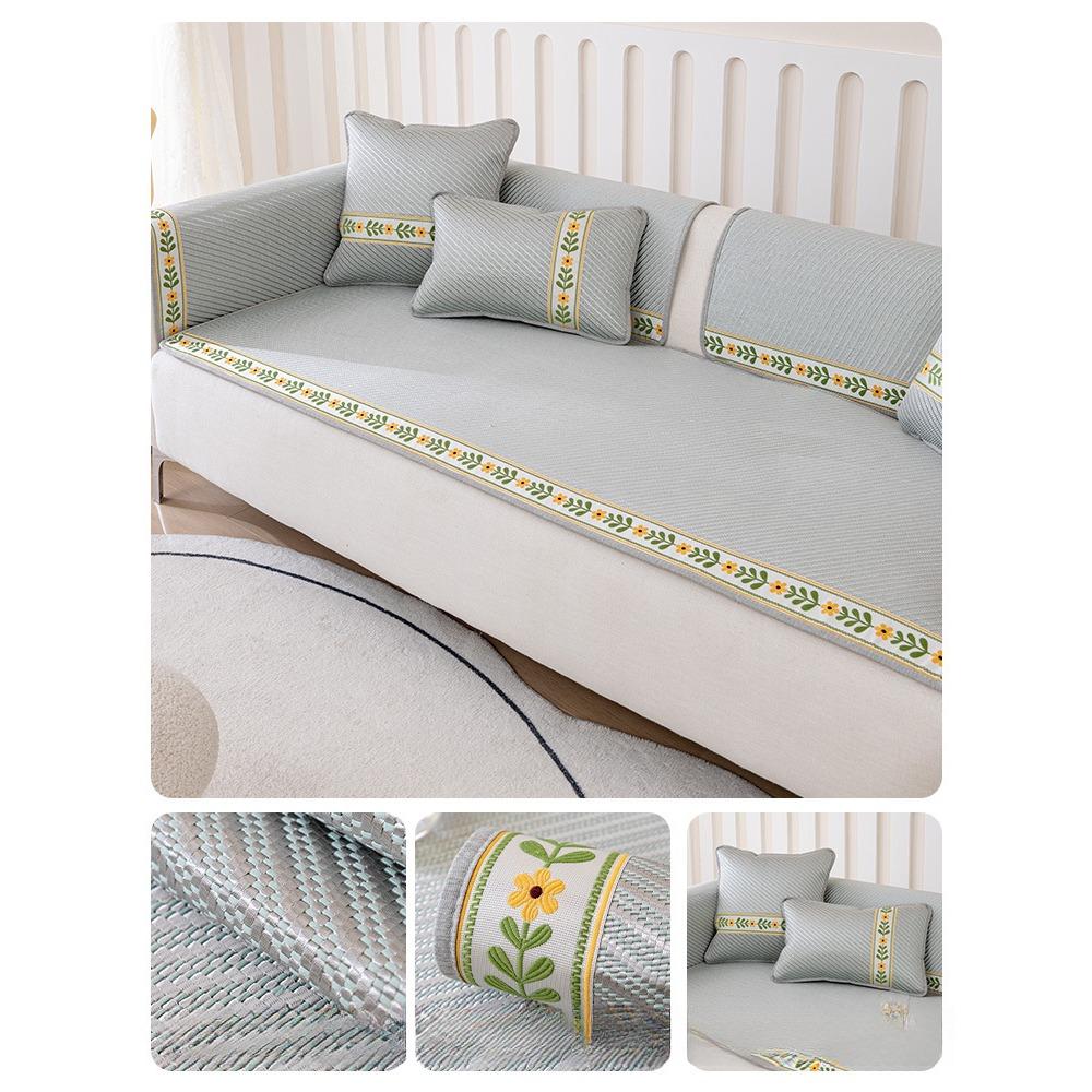 Summer Sleeping Mat Sofa Cushion Cooling Mat for Summer Popular Solid Wood Leather Sofa Cover Slipcover Full Covered Cushion