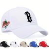Casquettes de Baseball Unisexes Broderie Lettre B Printemps et Automne Chapeaux Décontractés Réglables d'Extérieur Chapeau Hip Hop Chapeau Pare-soleil