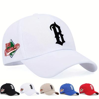 Unisex baseballové čepice s výšivkou písmena B Jaro a podzim Venkovní nastavitelné ležérní kšiltovky Hip Hop kšiltovka Kšiltovka proti slunci