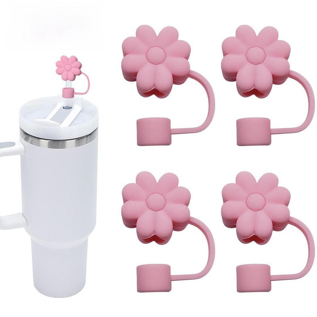 Tappo per Cannuccia in Silicone a Forma di Fiore - Colore Unico, Morbido, per Alimenti, Copertura Antipolvere