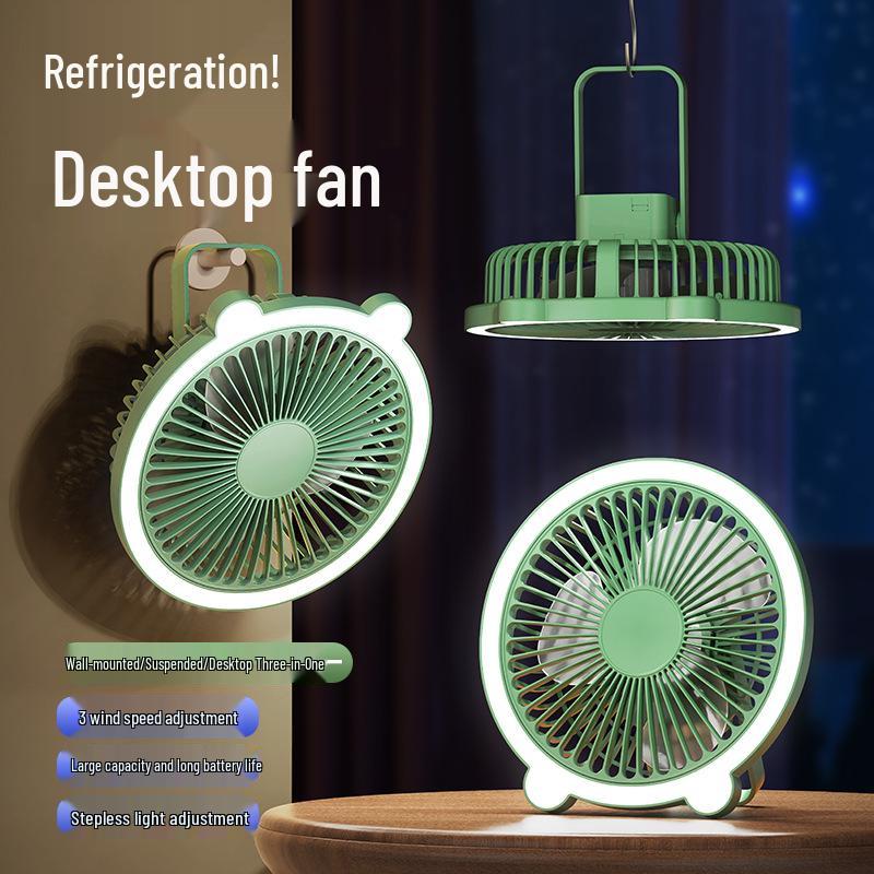 Rechargeable Wall-Mounted Office Fan: Portable Desk and Clip Design