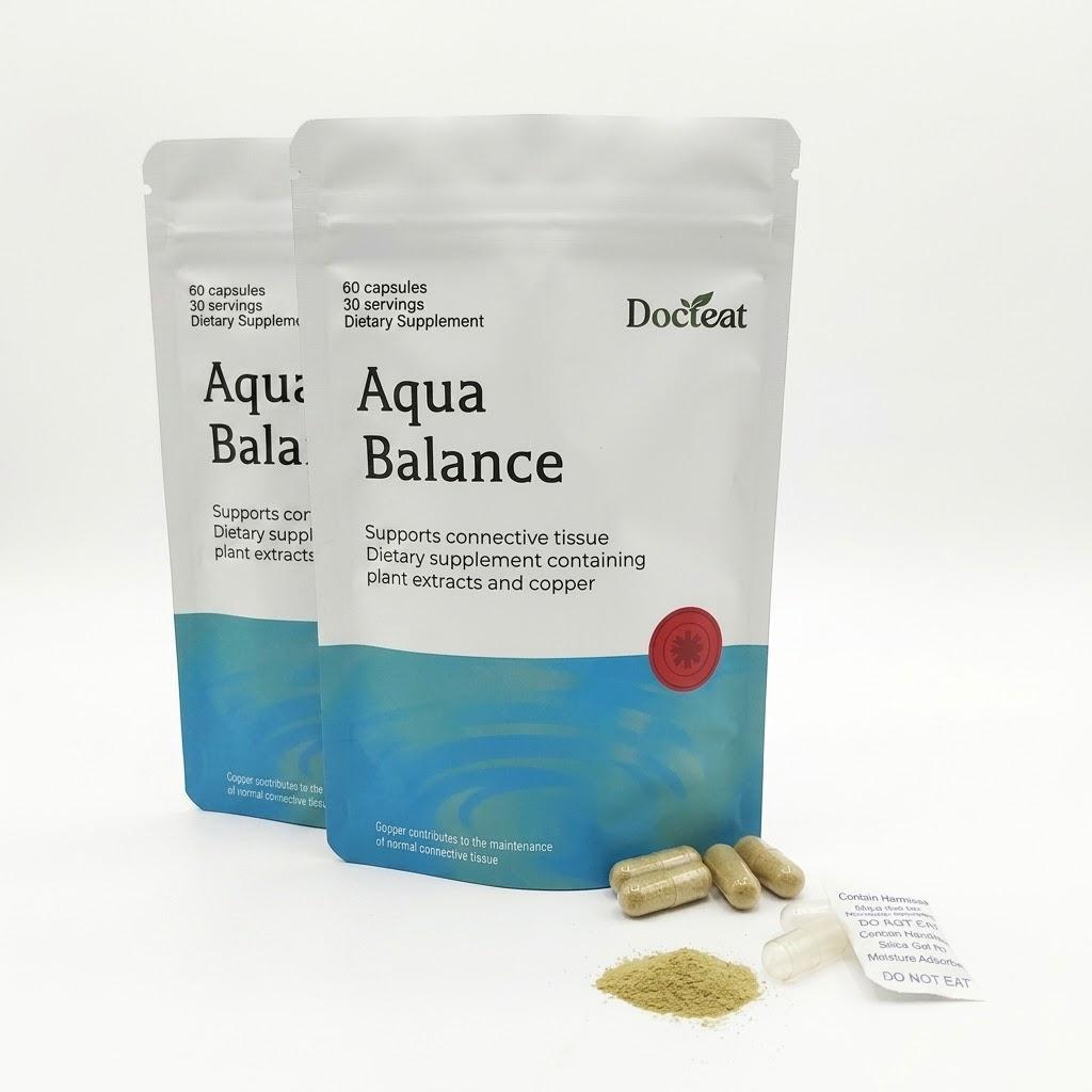 Aqua Balance Capsules – Connective Tissue & Fluid Balance Support with Herbal Extracts & Copper Glycinate (60 Capsules)