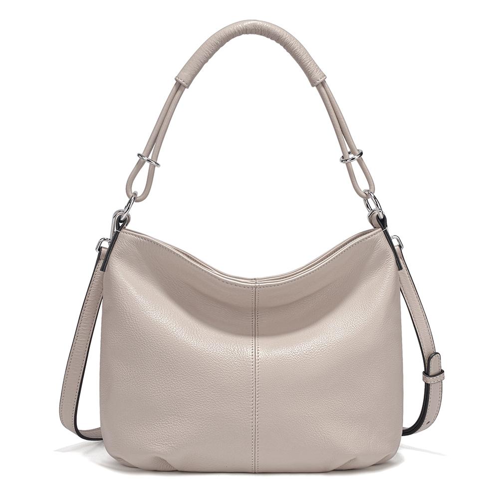 

Zency Новая женская сумка на плечо из мягкой коровьей кожи светло-серый