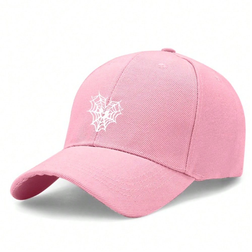 [Halloween Baseball Cap] Spider Web Print Polyester Adjustable Breathable Casual Streetwear Outdoor Sports Sun Protection Cap For Men Women